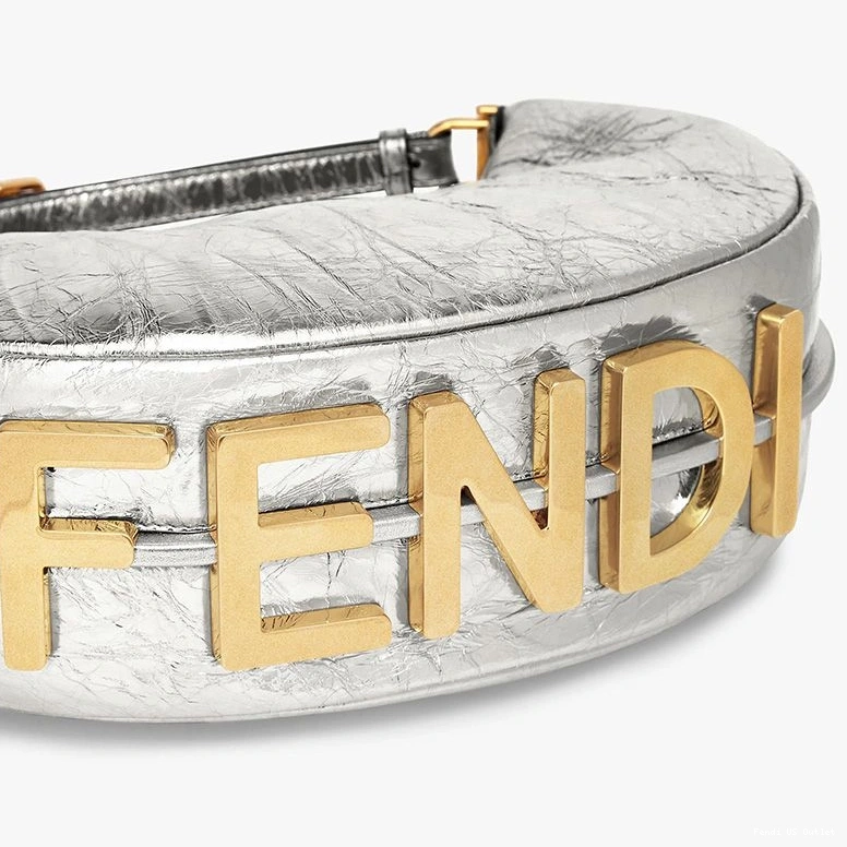 Cheap HOT Hobo Small Calf Fendi Fendigraphy Silver In Leather Bag 0707